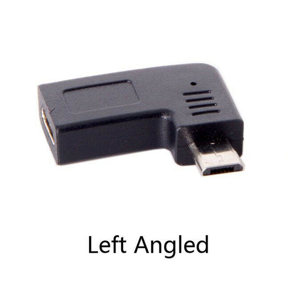 USB-C Type-C Female to Micro-USB 2.0 5Pin Male Data Adapter 90 Degree Left  T7N3