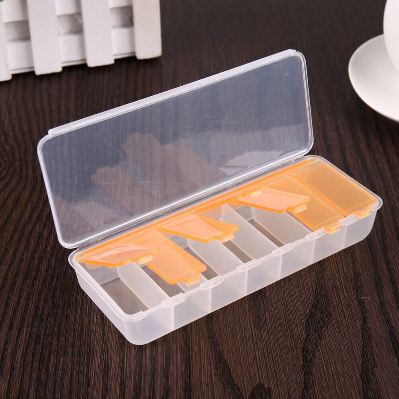 Large Travel Pill Cases Portable 7-Day Medicine Box Tablet Container(Orange