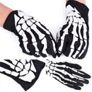 Biker Skeleton Bone Gloves Racing Cycling Motorcycle Mechanics Goth Full Fing ES