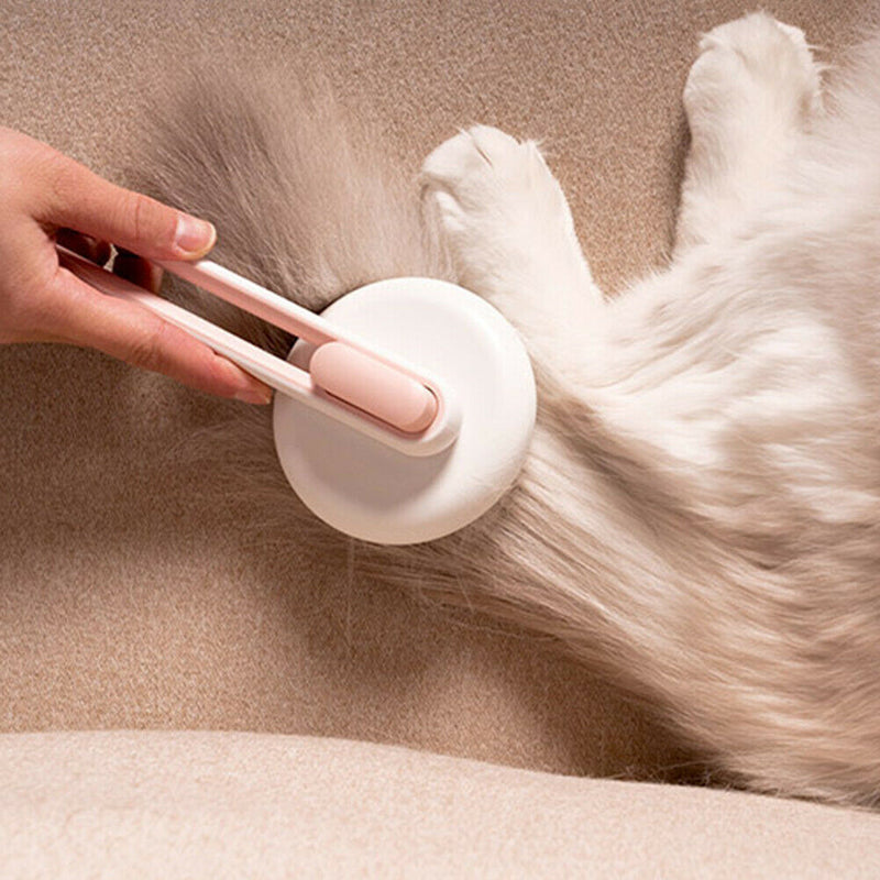 Puppy Cat Remover Grooming Tool Massage Comb Round Hair Brush (Hollow Pink) A