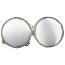 1Pair Mens Dress Round Cloth Cufflinks For Business Shirt Wedding Party Whi