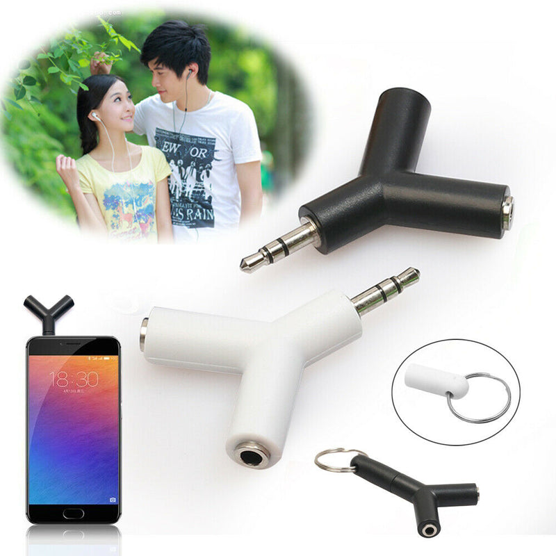 2Pcs 3.5mm Male to 2Female Stereo Audio Headphone Earphone Splitter Adapter A