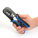 Ratchet Crimping Tool Stripping Plier RJ45/22/11 Crimper Cutter Blue, Black