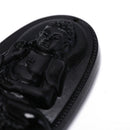 black natural a obsidian carved buddha pendant necklace rope men women gift FU