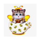5D Diamond Painting Animal Cat Bee Art Drill Cross Stitch Kit for Baby Kids