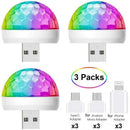 3x USB Mini Disco Lights USB Port Power Atmosphere Light for Party Family