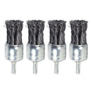 4pcs Knot Wire End Brush, Steel Support, 25mm, Metal Surface Grinding Dusting,