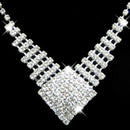 Women's Jewelry Set Bridal Wedding Diamond-shaped Squares Pearls Crystal Rh