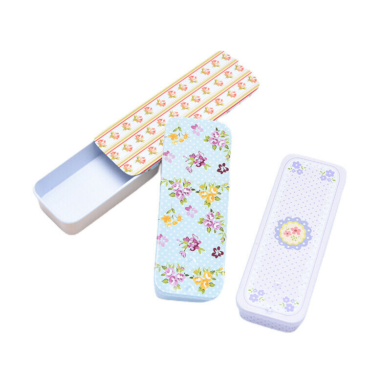 1PC Portable Mini Floral Metal Storage Box Slide Jewelry Organizer Container Ew