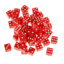 50pcs 12mm Opaque Six Sided Spot Dice Games D6 D&D RPG Wargaming Red