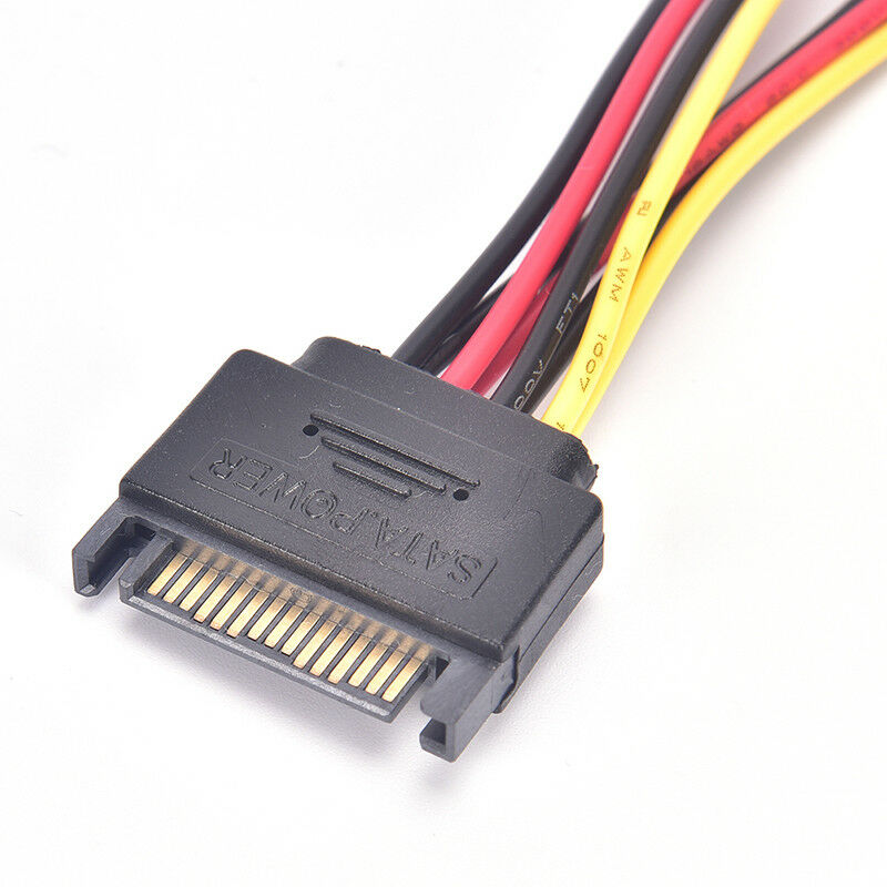 15 Pin Sata Male to 2 Sata Female Power Splitter Y Cable 20cm JR
