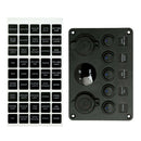 5 GANG ON/OFF TOGGLE ROCKER SWITCH PANEL W/ 12V-24V LED VOLTMETER 4.1A, DUAL USB