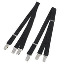 1Pair Y Men Shirt Stays Garter Straight Suspender Elastic Adjustable Metal Clip-