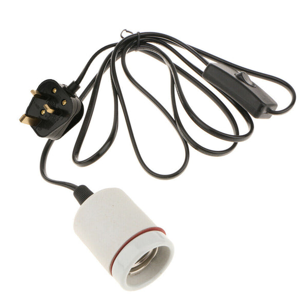 UK Plug Ceramic Heat Emitter Reptile Light Base Brooder Lamp Holder Socket