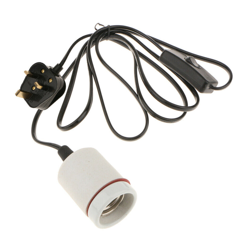 UK Plug Ceramic Heat Emitter Reptile Light Base Brooder Lamp Holder Socket