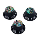 3Pcs Guitar Hat Knob Inlaid Shell For ST Electric Guitar Durable Black