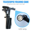 Telescopic Folding Canes LED Light Aged Walking Sticks Poles for the Elder