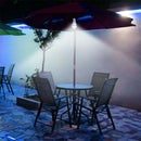 2x 9W Bulb Outdoor Indoor Solar Powered Panel LED Lighting Lights Lantern Hook