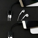 2-in-1 to 3.5mm Audio Jack Headphone Charger Charging Adapter Cable Wire