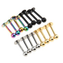 32Pcs 18G Stainless Steel Lip Ring Chin Bars Earring Stud Piercing Jewelry