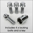 BLACK ALLOY WHEEL LOCKING BOLTS FOR GOLF(M14x1.5) RADIUS SECURITY NUTSS Hn