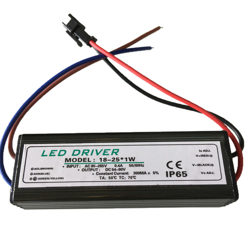 18-25W AC 85-265V Transformer Power Supply Driver LED Light Waterproof
