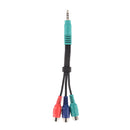 3.5mm Mini AV Male To 3RCA Female Audio Video Cable Stereo Jack Adapter Cord FT