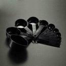 For Baking Coffee Black Plastic Measuring Spoons Cups Set Tablespoon 10Pcs Z0X3