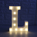 White Large Plastic Marquee Freestanding Alphabet LED Light UP Letters L