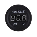 DC 12V-24V Motorcycle LED Digital Voltmeter Voltage Meter Gauge Round Panel