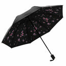 Cherry shade Manually 3 fold fold umbrella women Vinyl sun change umbrella