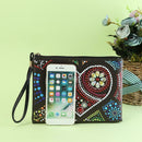 DIY Heart Special Shaped Diamond Painting Women Wristlet Bag Zipper Wallet