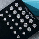 12Pairs Women Crystal Zircon Stainless Steel Earrings Gift Ear Jewelry Sets W9U5