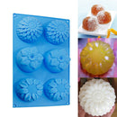 6 Cavity Flower Shaped Silicone DIY Handmade Soap Candle Cake Mold SuppliesBX