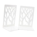1Pair Contemporary Mat Simple Metal Bookends Book Ends White
