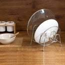 Kitchen Dish Plate Pot Lid Cover Drying Drain Holder Steel Storage Rack HNK