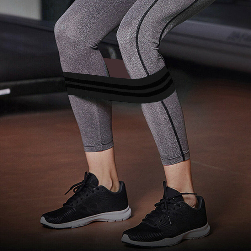 Red+Blue+Black Hip Band Yoga Booty Leg Loop Squat-Resistance Band w/Carrying Bag