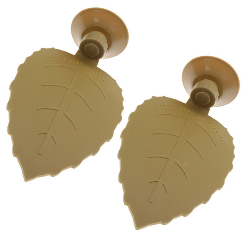 2 x Turtle Platform with Suction Cup Leaf Shape - Decorative Reptile Frog Pier