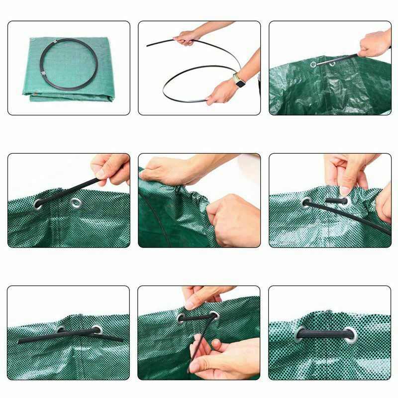 270L Garden Waste Bag Large Strong Waterproof Heavy Duty Reusable Foldable