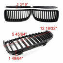 Black Front Kidney Grill Grilles For Bmw 05-08 Sedan Wagon E90 E91 320I-335