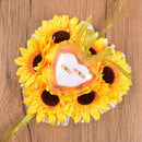 Wedding Ring Pillow,Sunflower Ring Pillow Wedding Heart Ring Box Ring Holde