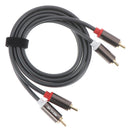 1m 2RCA Male to 2RCA Male Stereo Audio Cable Plated for HDTV DVD VCD Amplif 3C
