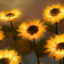 25'' Solar Powered Sunflower-Shaped Garden Light Waterproof Yard Path Decor Lamp