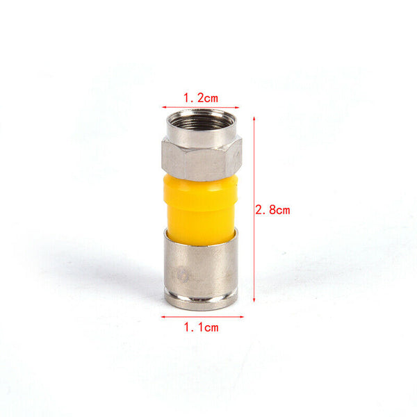10pcs RG6 F Type Compression 2.8cm Snap Seal Plug Connector  Waterproof  OZ