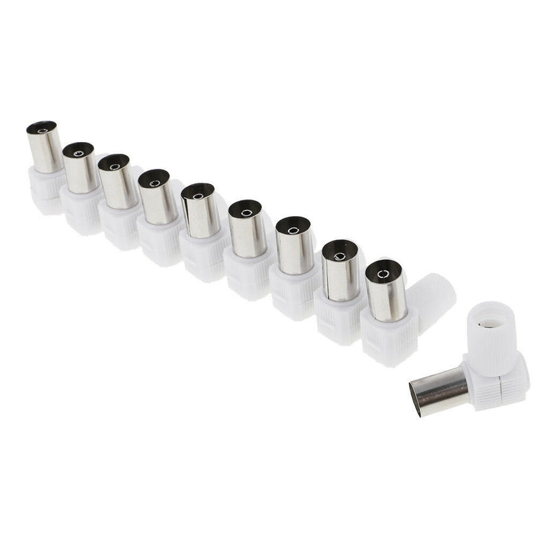 10pcs Right Angle 90 Degree RF Coaxial Coax TV Aerial Female Connector Plug