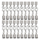 20 Pcs Leather Necklace Cord Clasps Lobster Fastener Barrel Cord End Caps