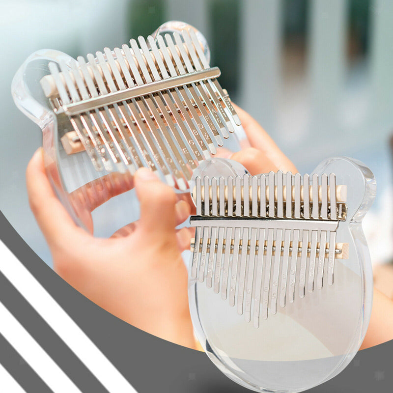 Transparent Kalimba Acrylic 17 Keys with Tuning Hammer and Case for Beginners