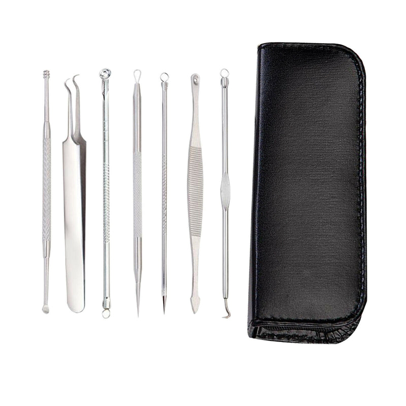 7 Pieces Facial Blackhead Remover Cleaner Tweezers Acne Comedone Needles Set