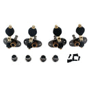 Ukulele Tuners Tuning Pegs 2R2L Round Button for 4-String Cigar Box Guitar