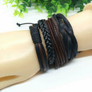 Vogue Leather Wrap Braided Wristband Cuff Punk Men Women Bracelet Bangle ZKR